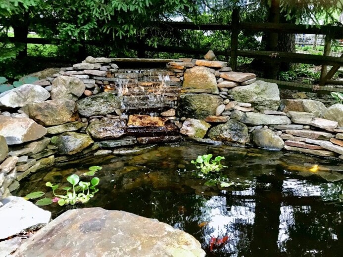 Small pond with waterfall.